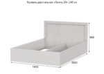 Кровать двуспальная «Гамма 20» 140 см — изображение 2