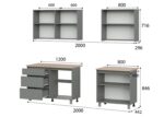 Кухня «Денвер» Графит 200 см