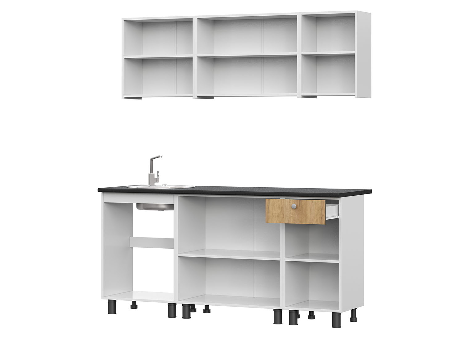 kuhonnyj-garnitur-kg-1-dub-zolotoj-180-x-60-sm-sv-mebel-1.8-m-open Кухня «КГ 1» Дуб Золотой 180 см — изображение 1