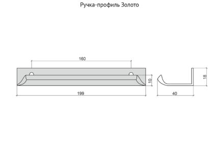 Ручка-профиль Золото 160 мм